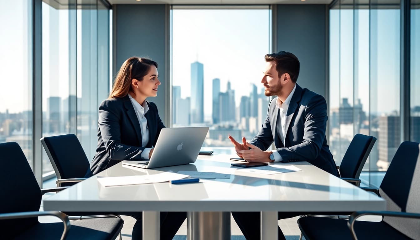 Headhunter Schweiz bietet professionelle Beratung in einem modernen Büro an.