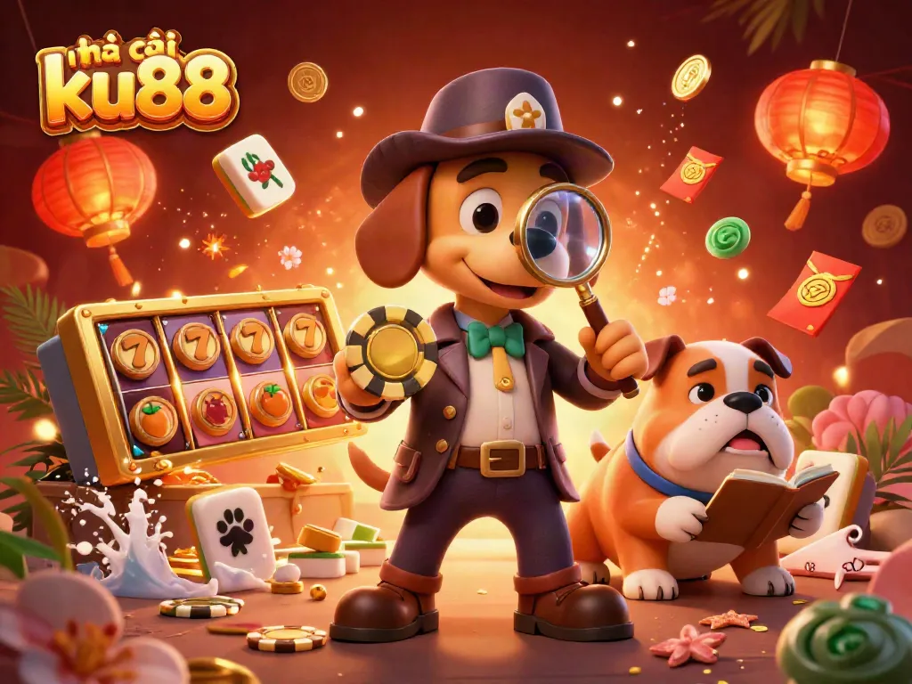 Experience thrilling action at nhà cái ku88 with a colorful 3D scene featuring vibrant gaming elements and engaging characters.