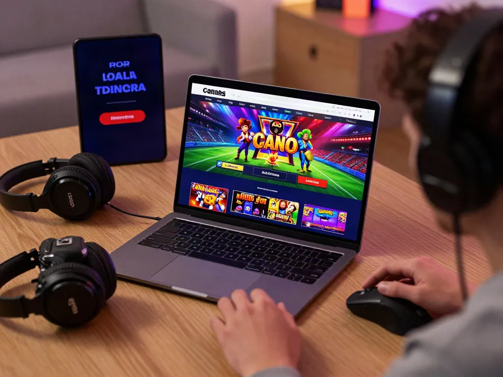 Engaging online gaming scene showcasing user experience with da88 platform, laptop, and gaming accessories.