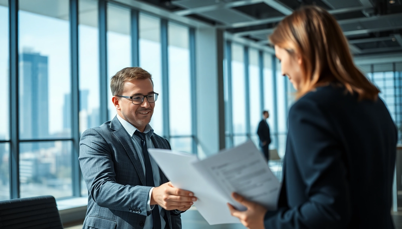 Interviews with Headhunter Schweiz in a modern office setting, showcasing professionalism and engagement.