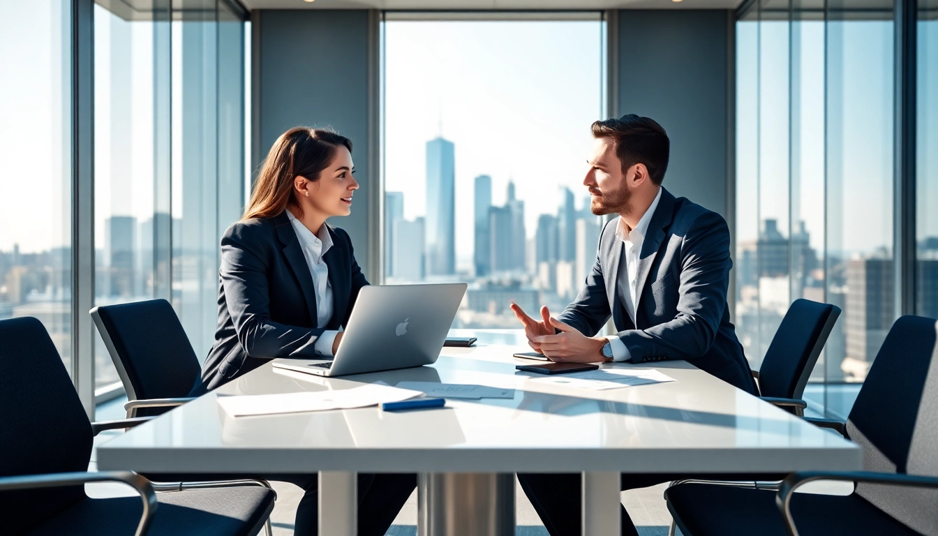 Headhunter Schweiz bietet professionelle Beratung in einem modernen Büro an.
