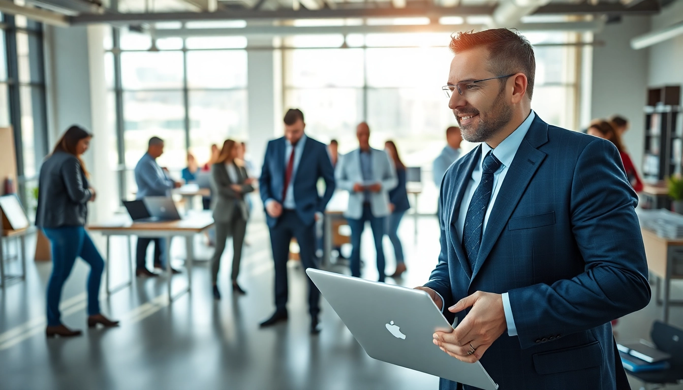 Professioneller Headhunter Ingenieure spricht aktiv mit Kandidaten in modernem Büro.