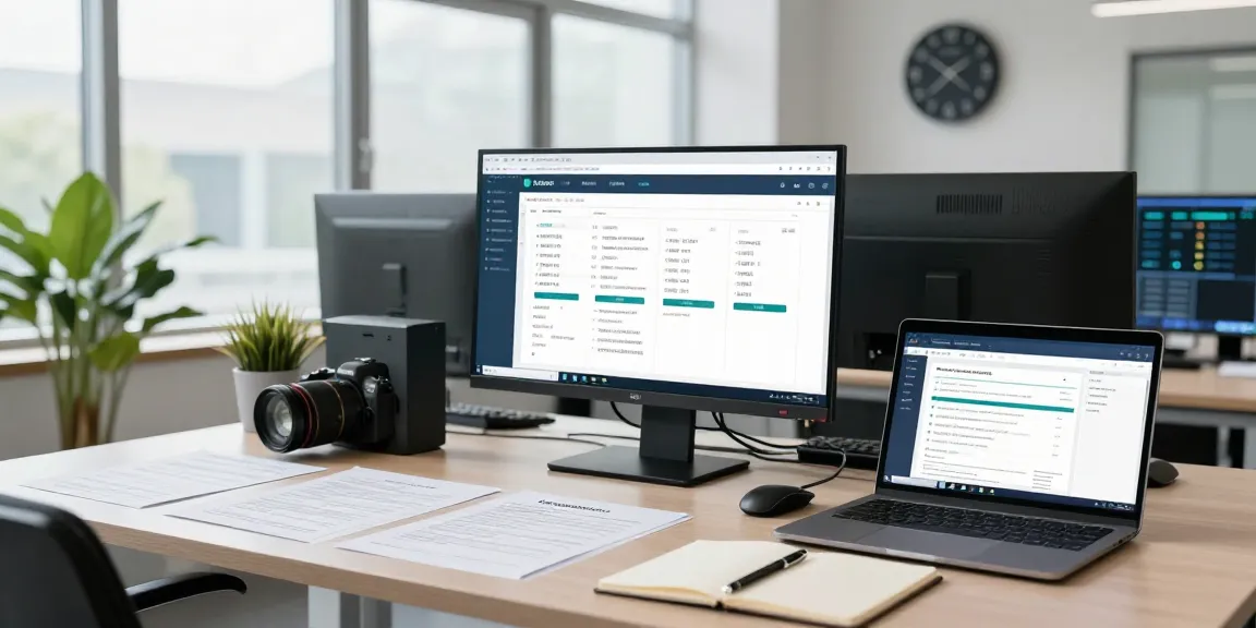 Examining document fraud detection software and analysis tools in a modern office.