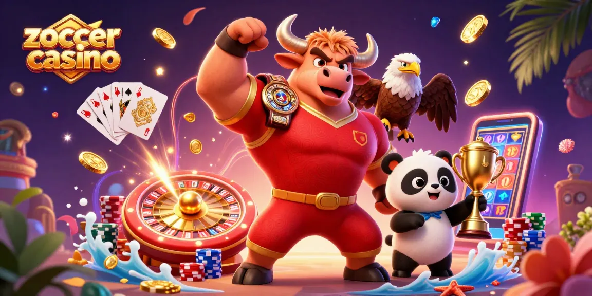 Zoccer casino showcases excitement with vibrant characters and dynamic casino elements, creating a thrilling gaming atmosphere.